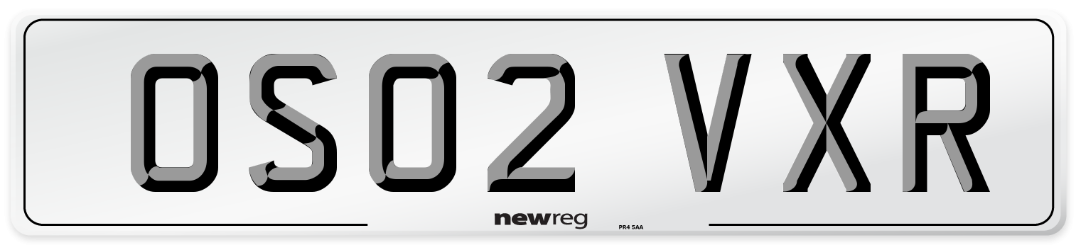 OS02 VXR Number Plate from New Reg